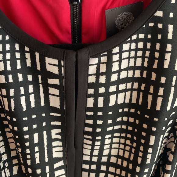 Womens Vince Camuto Black White Sleeveless Fit and Flare Scuba Dress 10 - Picture 7 of 8